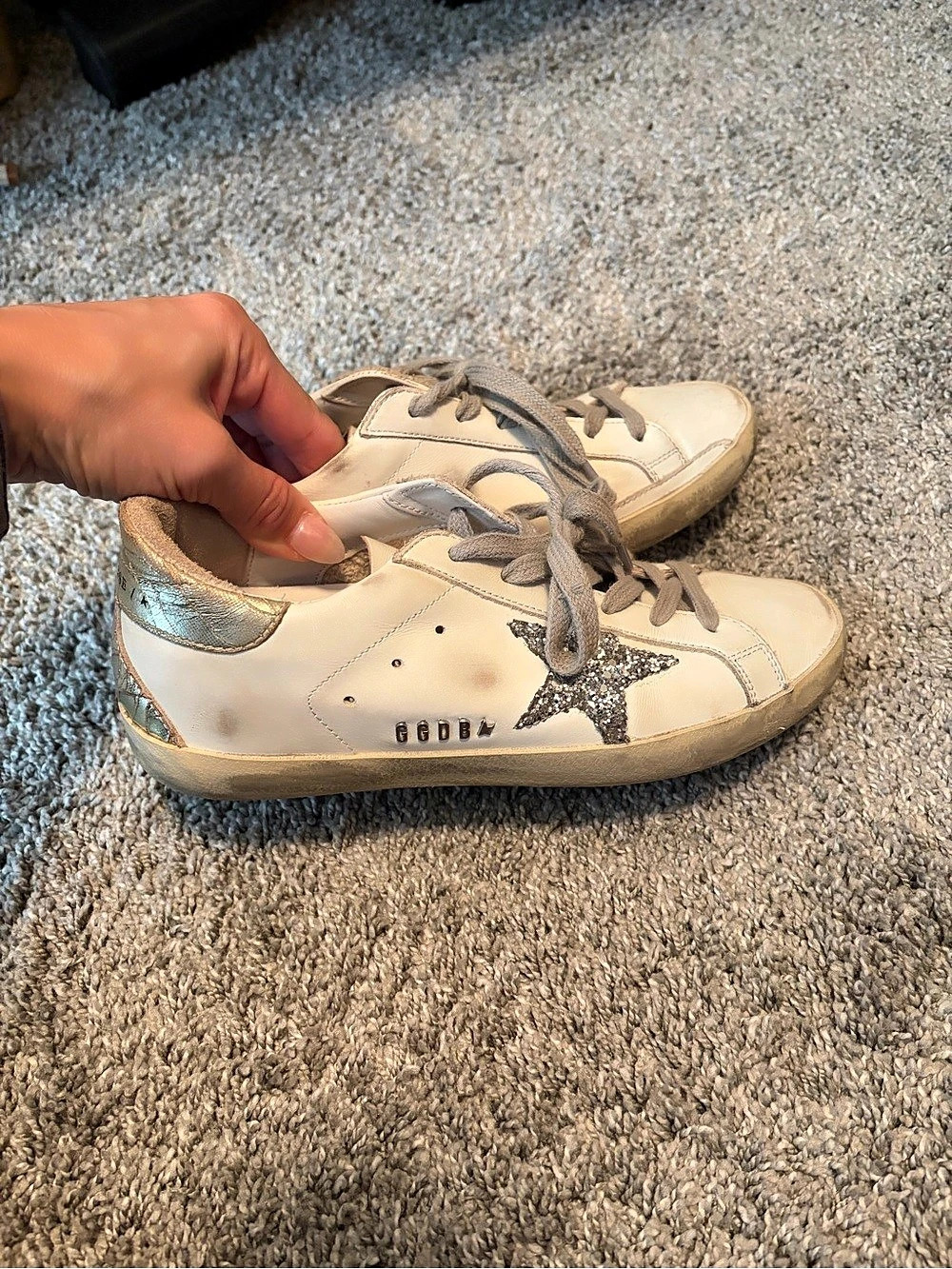 Golden Goose Super-Star Sneakers White & Silver